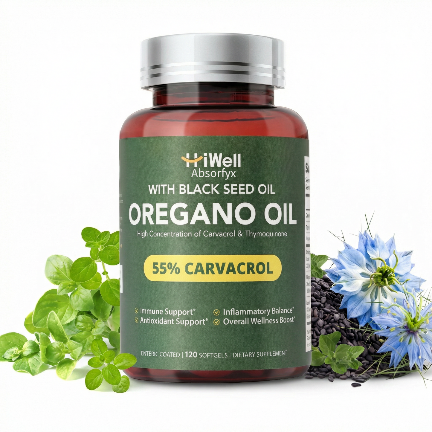 HiWell Absorfyx Oil of Oregano with Black Seed Oil