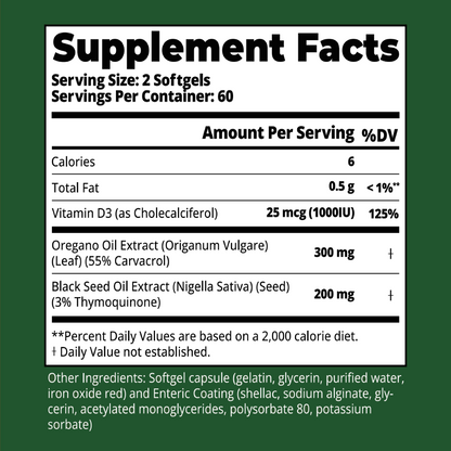 HiWell Absorfyx Oil of Oregano with Black Seed Oil