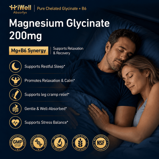 Magnesium Glycinate 200mg+B6, Sleep & Stress Support